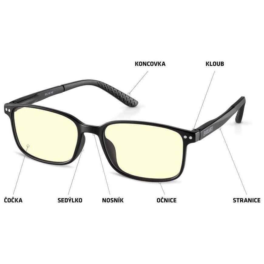 EVOLVEO BlueBlock40, PC glasses that block 40% of blue light, non-prescription, black – 2
