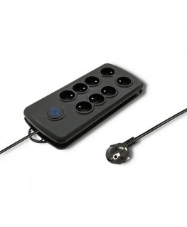 Qoltec 50161 liigpinge kaitsevahend Must 8 vahelduvvoolu kontakt 230 V 2,5 m