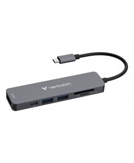 Verbatim 32156 sąsajos šakotuvas USB 3.2 Gen 1 (3.1 Gen 1) Type-C 5000 Mbit/ai Pilka