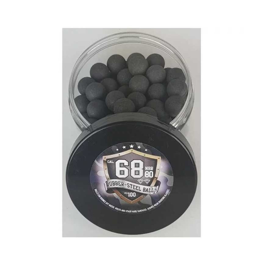 Gumos un metāla bumbiņas Guard Power kal. 68-100 gab.