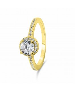 Brilio Silver Charming kultapintainen sormus zirkonilla RI054Y