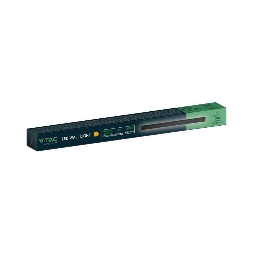 V-TAC 16W IP65 Anthracite 100cm LED Wall Mounting Fixture Line VT-1176 4000K 2250lm – 2