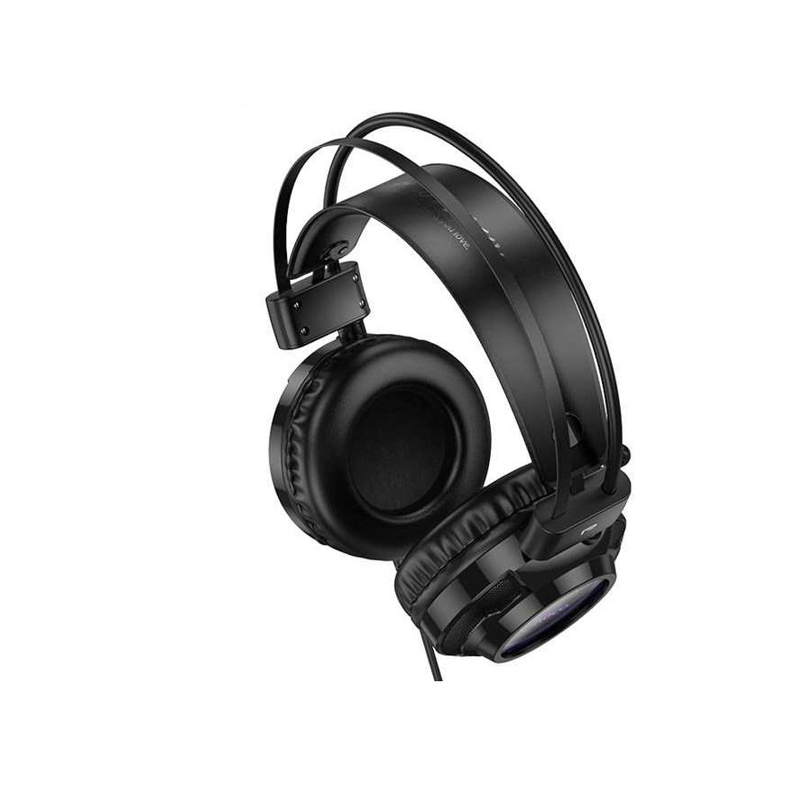 Наушники HOCO с проводом USB A + Jack 3,5 мм с микрофоном для игр W110 2 м черные – 4