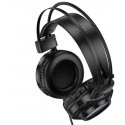 Наушники HOCO с проводом USB A + Jack 3,5 мм с микрофоном для игр W110 2 м черные Наушники HOCO с проводом USB A + Jack 3,5 мм с микрофоном для игр W110 2 м черные