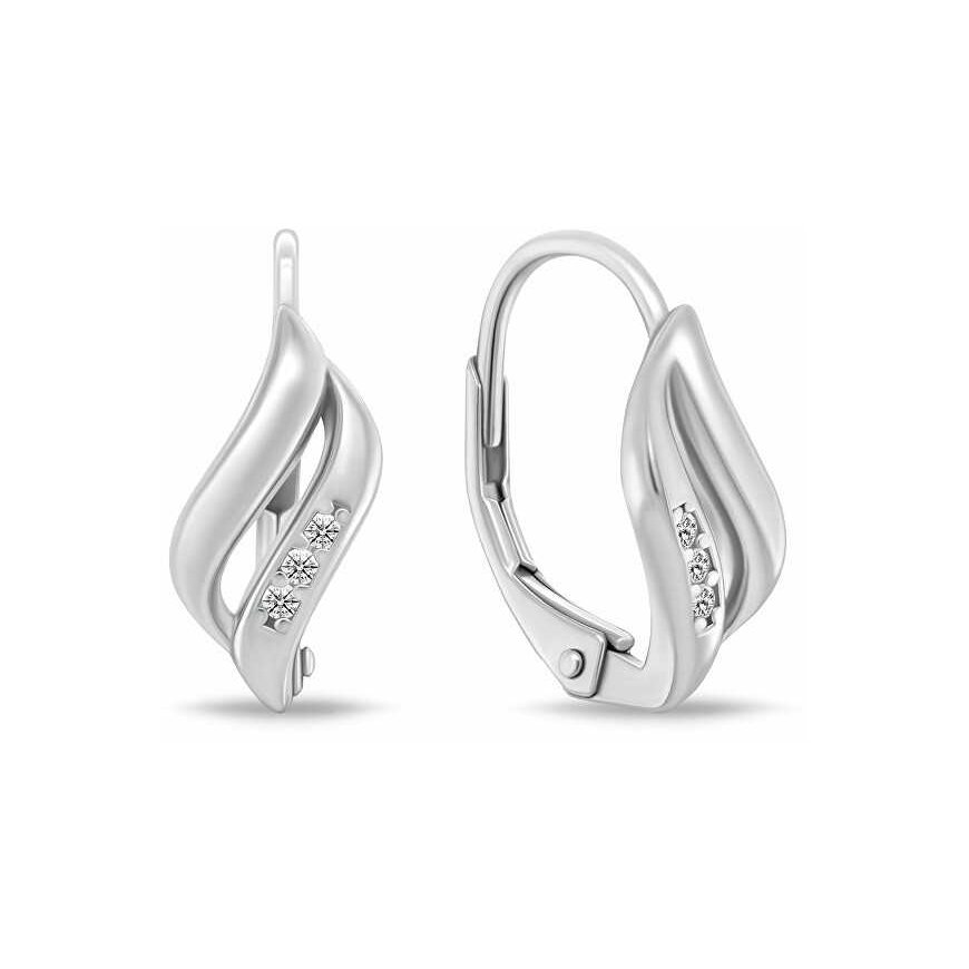 Brilio Silver Beautiful silver jewelry set with zirconia SET292W (earrings, pendant) – 2