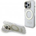 Arva IML Gold Outline Stand Camera Frame MagSafe kate Apple iPhone 16 Pro jaoks, selge