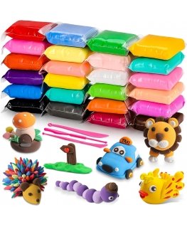 Kiddyz 24pcs Modelling Clay Set Soft Air-Dry & Non-Toxic Creativ
