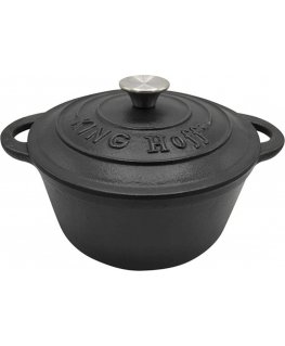 Karaliaus Hoff Kinghoff ketaus puodas su dangčiu, 4 l, Ø24 cm, juodas, KH-1476