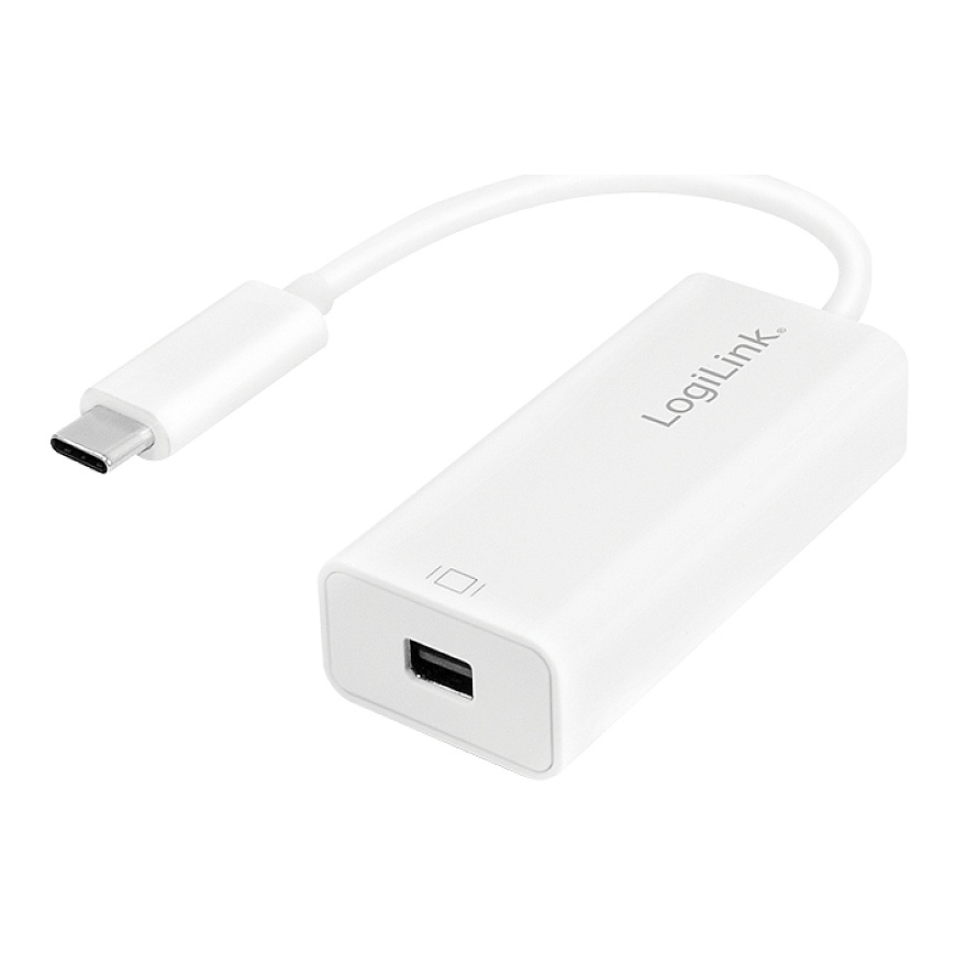 LogiLink UA0360 video kabeļu aksesuārs 0,15 m USB Veids-C Mini DisplayPort Balts