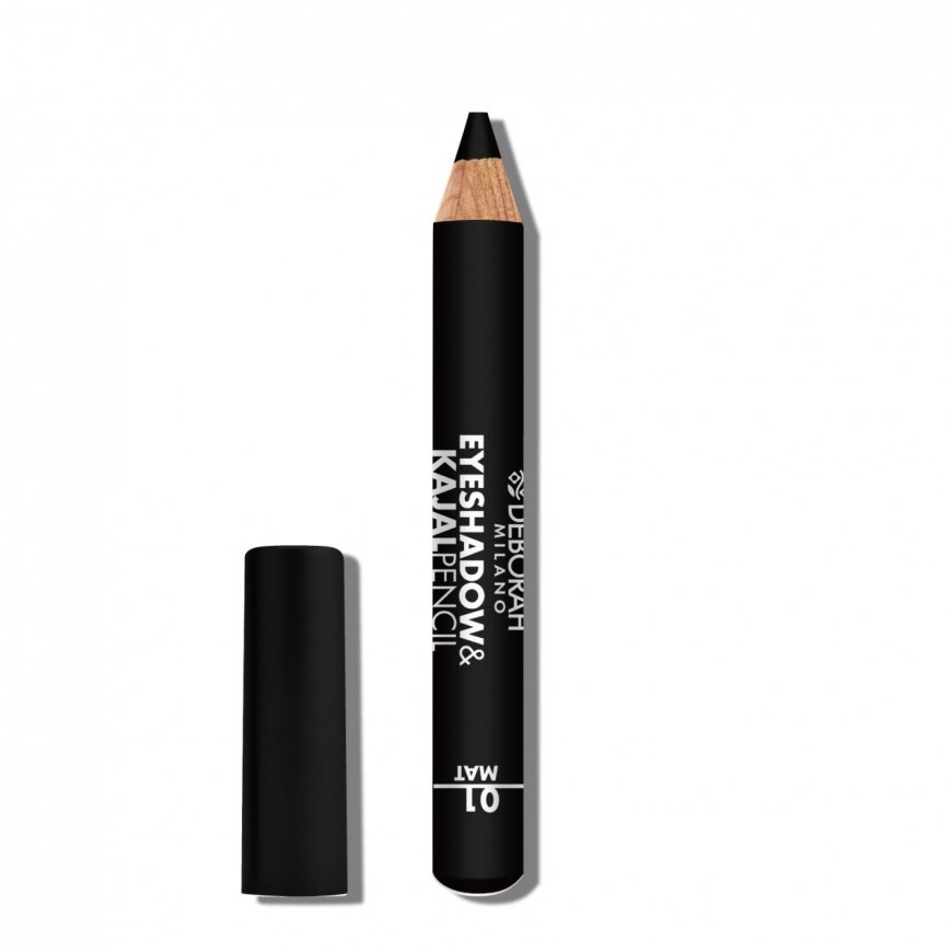 Deborah Milano Eyeshadow&Kajal Pencil luomiväri 2 g 01 Black Finish Mat Matta