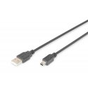 Digitus AK-300108-018-S USB-kaabel USB 2.0 1,8 m USB A Mini-USB B Must Digitus AK-300108-018-S USB-kaabel USB 2.0 1,8 m USB A Mini-USB B Must