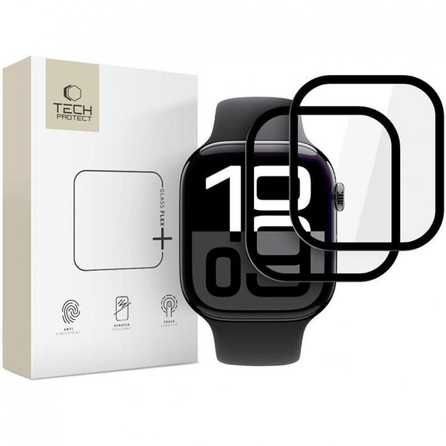 HYBRIDINIS STIKLAS TECH-PROTECT GLASS FLEX+ 2-PACK APPLE WATCH 10