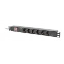 Lanberg PDU-06F-0200-BK energosadales vienība, PDU 6 Maiņstrāvas izvade (-s) 1U Melns Lanberg PDU-06F-0200-BK energosadales vienība, PDU 6 Maiņstrāvas izvade (-s) 1U Melns