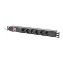 Lanberg PDU-06F-0200-BK блок распределения питания 6 розетка(и) 1U Черный Lanberg PDU-06F-0200-BK блок распределения питания 6 розетка(и) 1U Черный