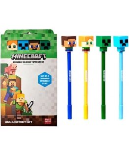 Набор из 4 цветных стираемых ручек Puckator Minecraft