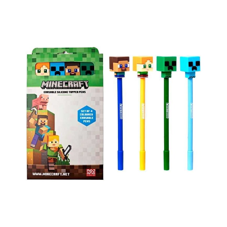 Puckator Minecraft 4 krāsu dzēšamie pildspalvu