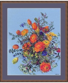 Merejka Kryželiu tikanduse komplekt „Päikese valgustatud õielehed“ 39x31 cm SK270