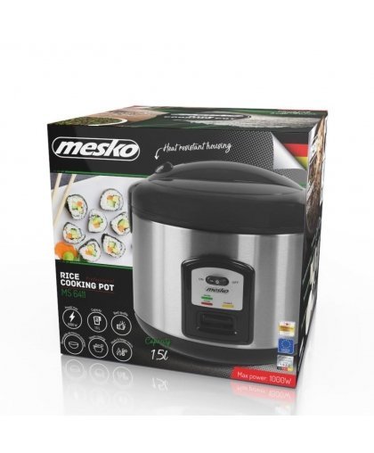 Mesko MS 6411 riisipliit must, roostevaba teras 1000 W – 4