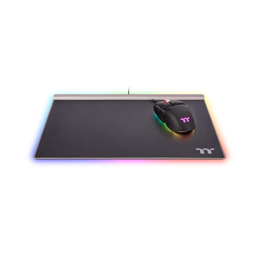 Thermaltake Argent MP1 RGB Gaming mouse pad Black, Titanium – 4