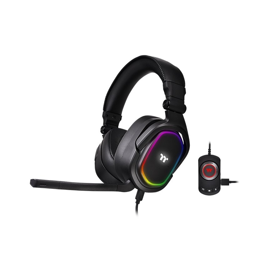 Thermaltake ARGENT H5 RGB Austiņas Vadu Speļu Melns