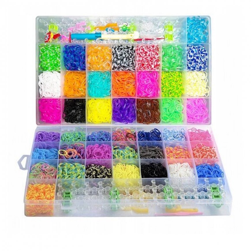 Kiddyz 4400pcs Apyrankės Gamybos Rinkinys Guminiai Raundai, Kabl