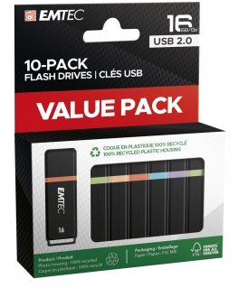 Emtec K100 USB флеш накопитель 16 GB USB тип-A 2.0 Черный, Разноцветный