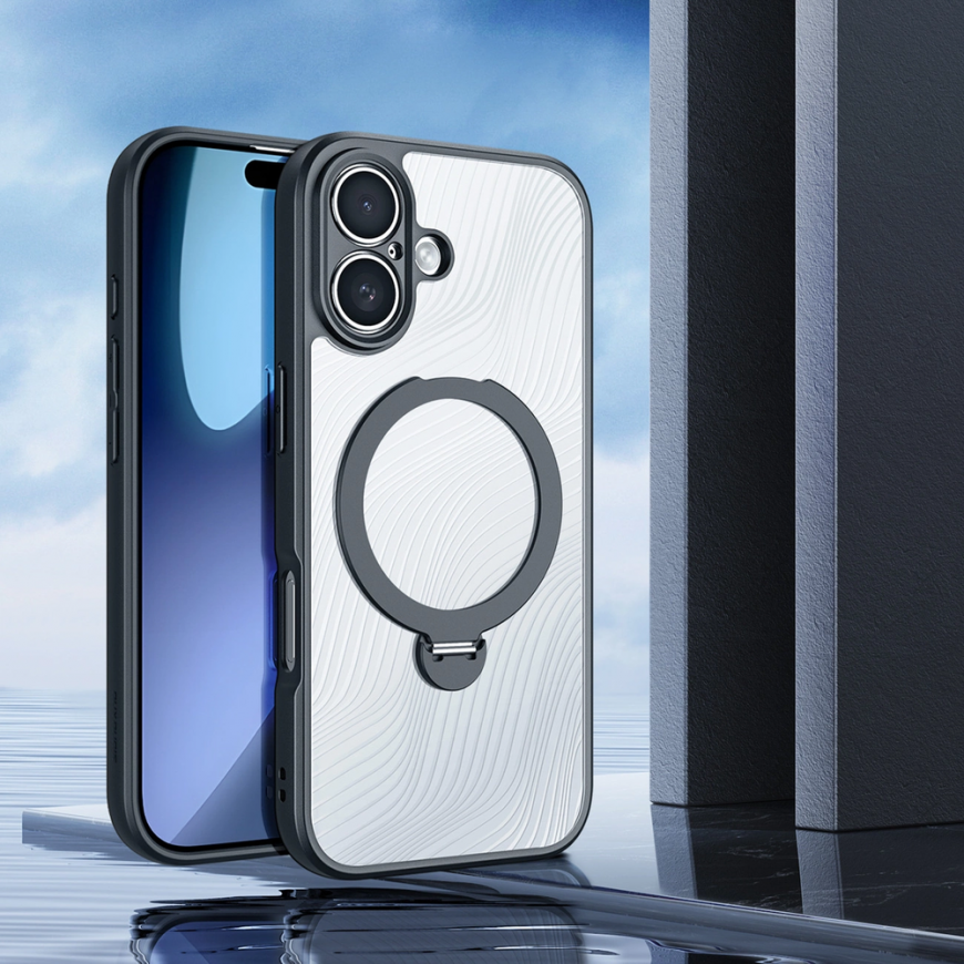 Dux Ducis Aimo Mag korpus magnetilise rõnga ja alusega iPhone 17 jaoks - Must – 3