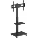 "Ergo-Office" TV stand/cart, max load 50 kg / 5 kg shelf, max VESA 600x400, built-in power socket, black, ER-304 B "Ergo-Office" TV stand/cart, max load 50 kg / 5 kg shelf, max VESA 600x400, built-in power socket, black, ER-304 B