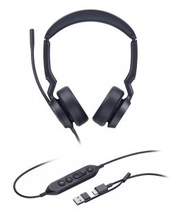 Yealink UH44 Dual UC USB-C/A Гарнитура Проводная Оголовье Офис/колл-центр USB Type-C / USB Type-A Черный