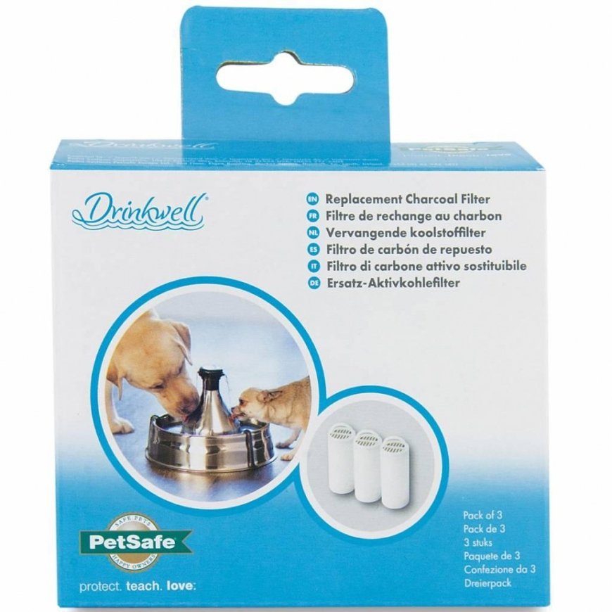 Фонтан для домашних животных Petsafe Drinkwell 360 Сменный угольный фильтр Цилиндрический угольный фильтр для фонтанов 360 3 шт. – 3