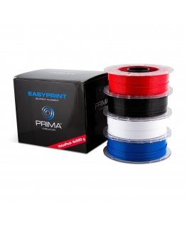PrimaCreator EasyPrint PLA vertės rinkinys standartinis – 1,75 mm – 4 x 500 g (iš viso 2 kg) – baltas, juodas, raudonas, mėlynas