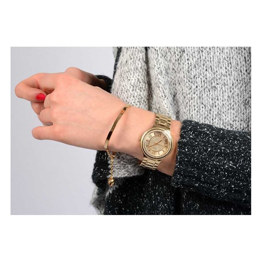 Romantic covered bracelet with heart KBS-151-GOLD – 5