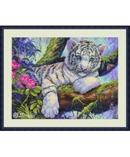Merejka Kryželiu tikanduse komplekt "Valge tiiger" 37x29 cm SK260