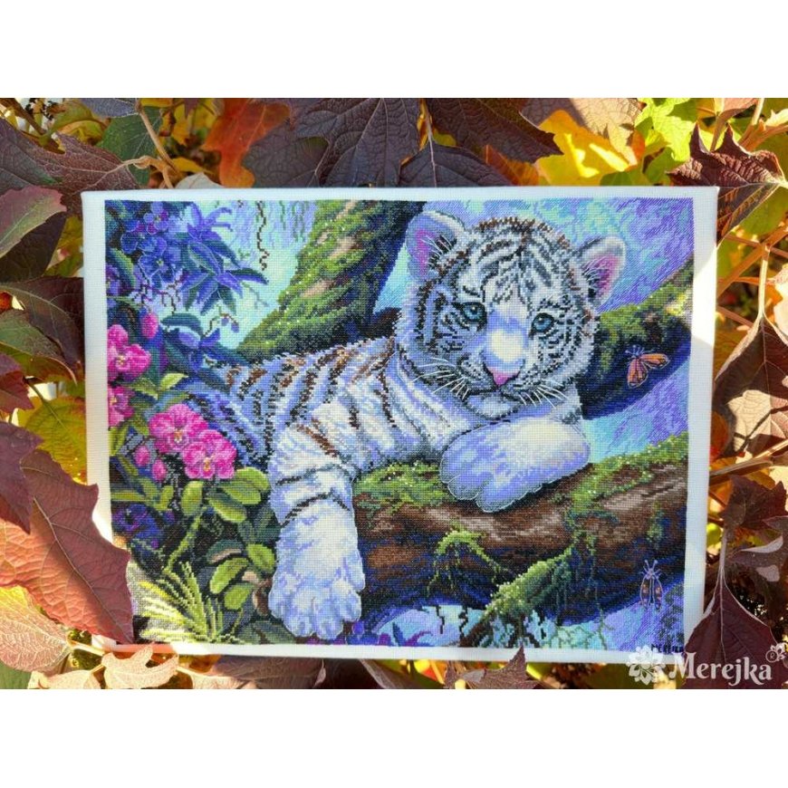 Merejka Kryželiu siuvinėjimo rinkinys "Baltasis tigras" 37x29 cm SK260 – 3