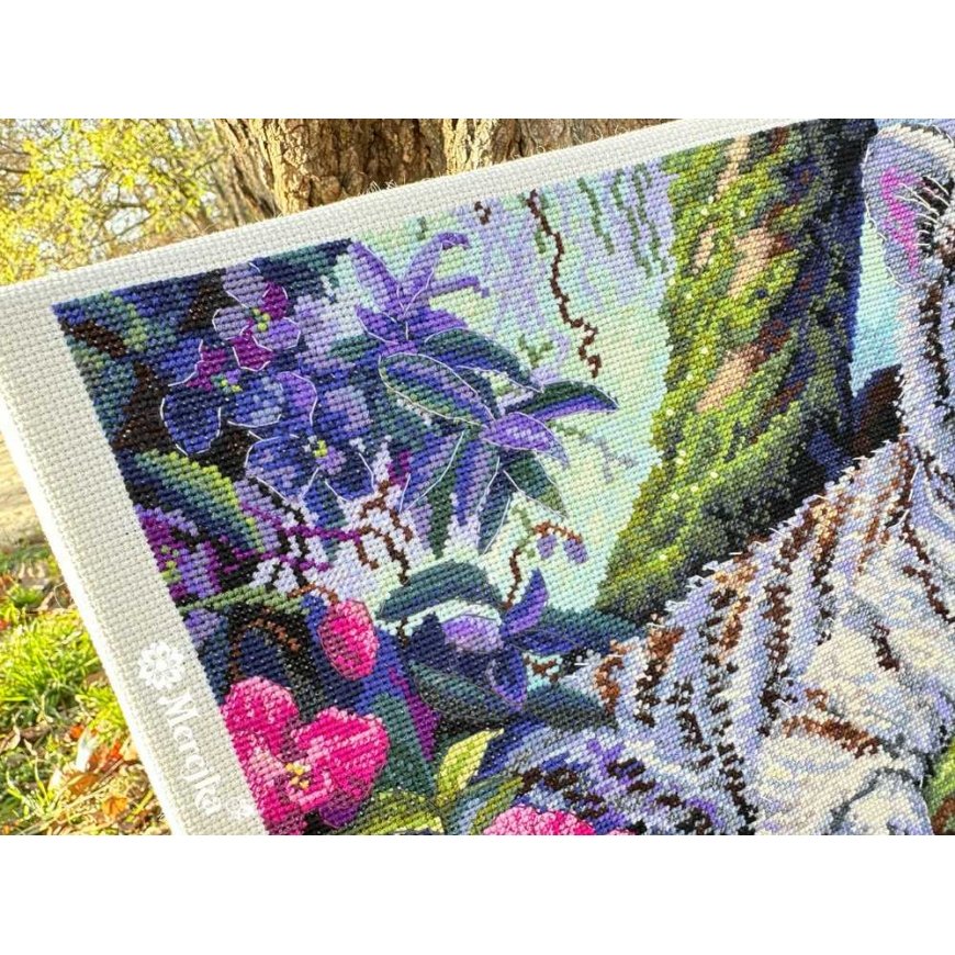 Merejka Kryželiu siuvinėjimo rinkinys "Baltasis tigras" 37x29 cm SK260 – 4