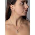 Silvego Sidabrinis papuošalų rinkinys ROSALYN su tikru Topaz Swiss ir Brilliance Zirconia JJJS0088TS (auskarai, pakabukas)