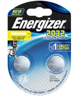 Energizer Ultimate Lithium 2032, одноразовая батарея, CR2032, литий, 3 В, 2 шт., серебристый