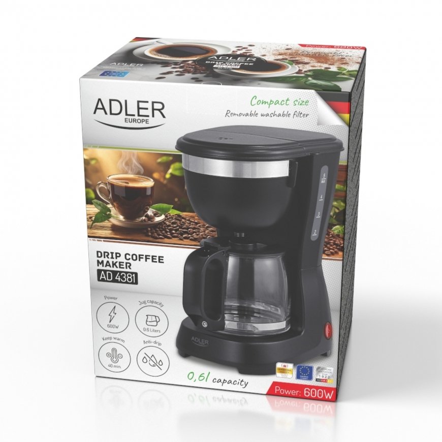 Adler AD 4381B kafijas automāts 0.6L 600W