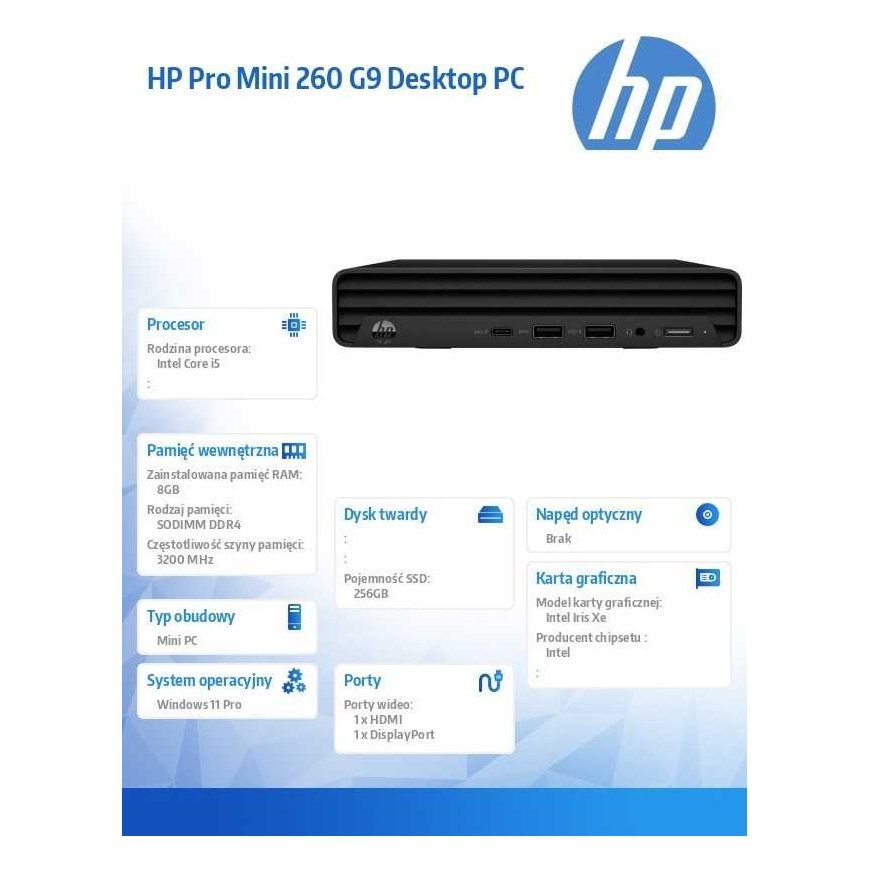 Stacionārais dators Hewlett Packard (HP) Portatīvais dators Pro Mini 260 G9 i5-1335U 256GB/8GB/W11P b6za7et – 4