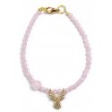 Deers Light pink beaded mini bracelet with rose quartz
