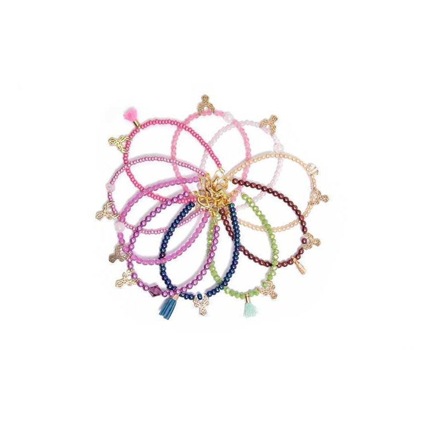 Deers Light pink beaded mini bracelet with rose quartz – 3
