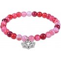 Bracelet decorated with Rose Quartz beads and a lotus flower Bracelet decorated with Rose Quartz beads and a lotus flower