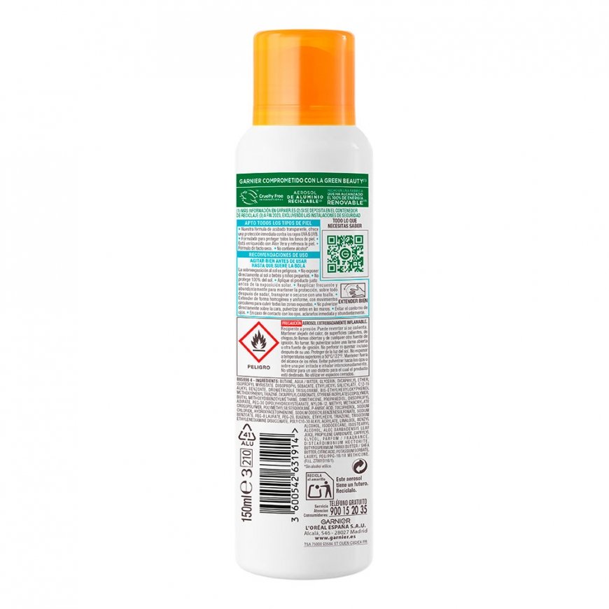 Garnier INVISIBLE PROTECT high protection mist SPF30 spray 150 ml