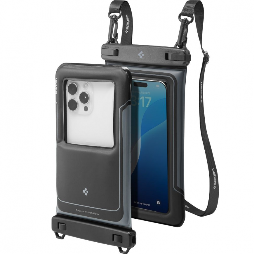 SPIGEN A611P UNIVERSAL WATERPROOF FLOAT CASE 2-PACK MATTE Black
