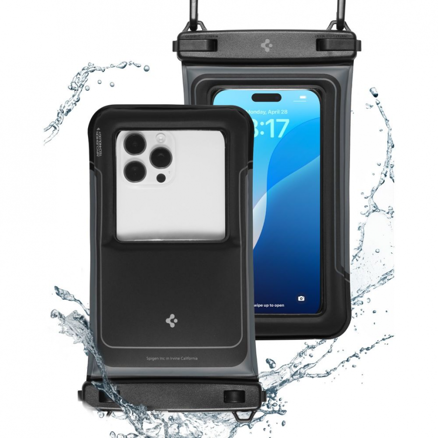 SPIGEN A611P UNIVERSAL WATERPROOF FLOAT CASE 2-PACK MATTE Black – 2