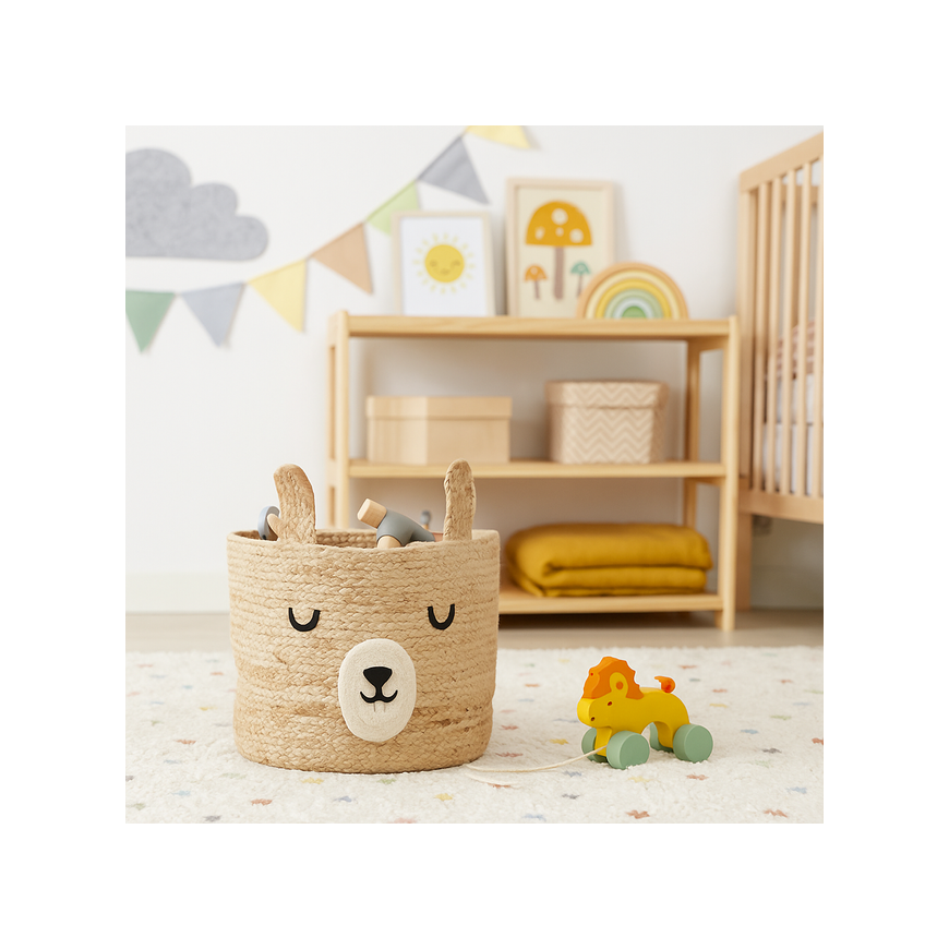 Bear Toy Container Teddy Bear with Ears JOY, Ø 28 cm – 2