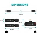 CONNECT IT ClipMic-mikrofoni, 2x langattomat klipsimikrofonit vastaanottimella, Lightning-liitäntä, musta CONNECT IT ClipMic-mikrofoni, 2x langattomat klipsimikrofonit vastaanottimella, Lightning-liitäntä, musta