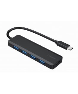 Gembird UHB-CM-U3P4P-01 хаб-разветвитель USB 3.2 Gen 1 (3.1 Gen 1) Type-C Черный