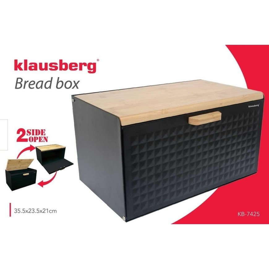 Klausberg bamboo and steel breadbox (KB-7425) | Klausberg – 2