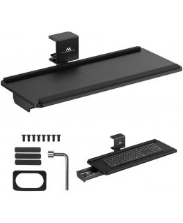 "Maclean" under-desk keyboard holder, maximum load 5kg, adjustable horizontally and vertically, black, MC-108 B